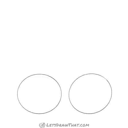 Drawing step: Draw two circles for the cherries