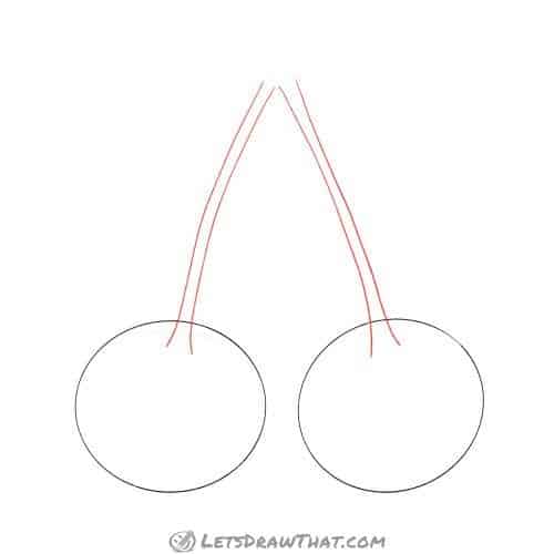 Drawing step: Draw cherry stalks