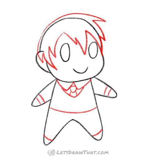 Drawing step: Add the details
