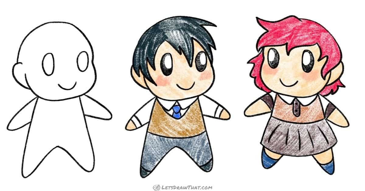 How to Draw Chibi – Boy or Girl From One Chibi Body Base
