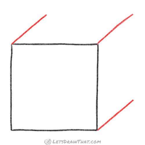 Drawing step: Add the side edges