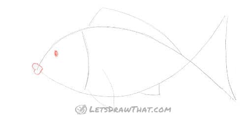 Drawing step: Draw the eye and mouth
