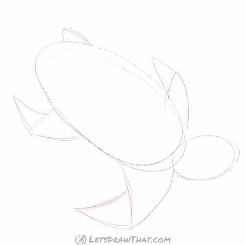 Drawing step: Add the fins