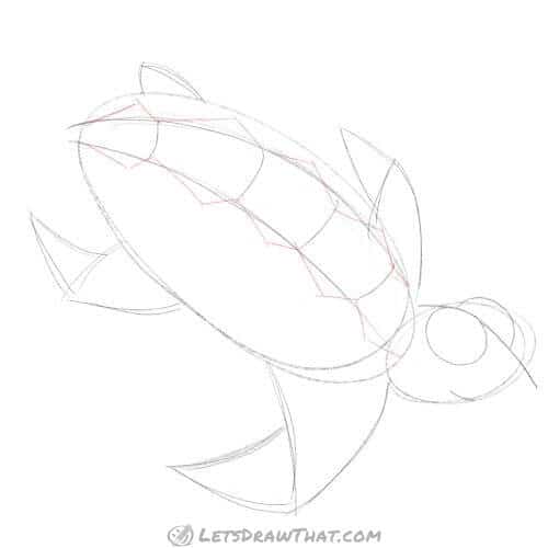 Drawing step: Add on to the shell pattern