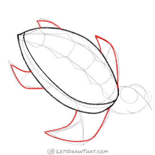 Drawing step: Draw the fins