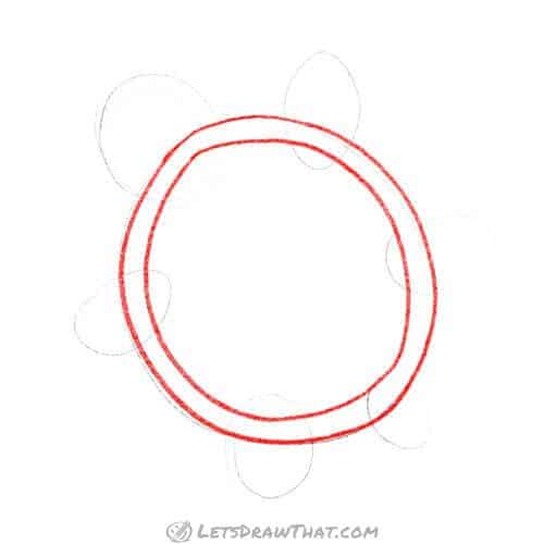 Drawing step: Draw the shell rim