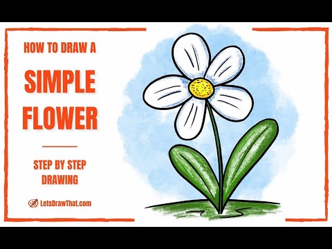 Simple Flower Drawing | A Beautiful Flower in a Few Easy Steps