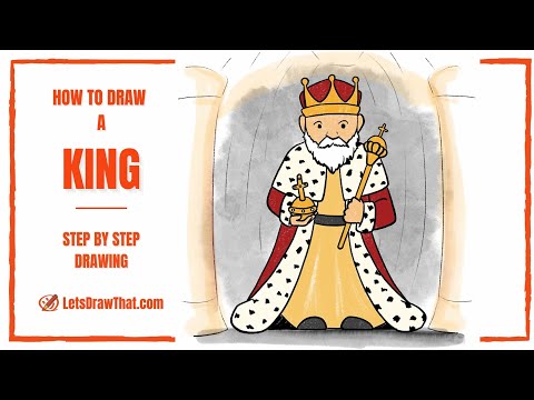 How to Draw a King with all the royal symbols