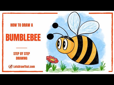 How to Draw a Bumblebee | Very Simple and Very Cute