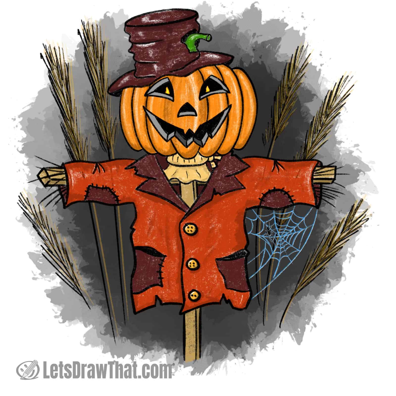 Pumpkinhead scarecrow for Halloween