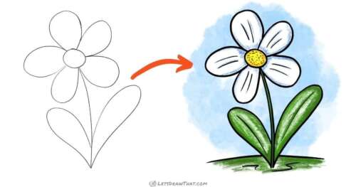 Simple Flower Drawing: A Beautiful Flower in a Few Easy Steps - step-by-step-drawing tutorial featured image