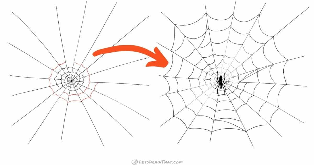 Spider Web Drawing – An Easy Realistic Web