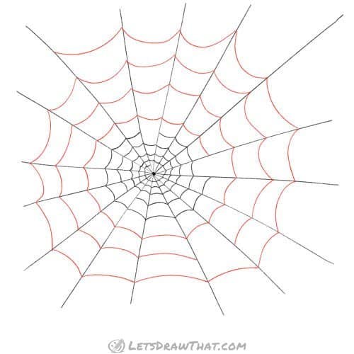 Drawing step: Build up your spider web