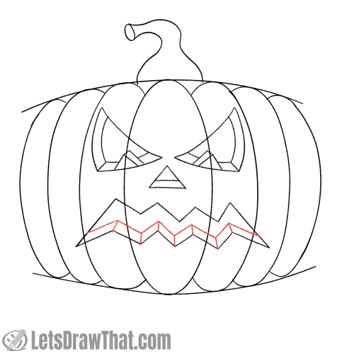 Drawing step:  Sketch the inner mouth line