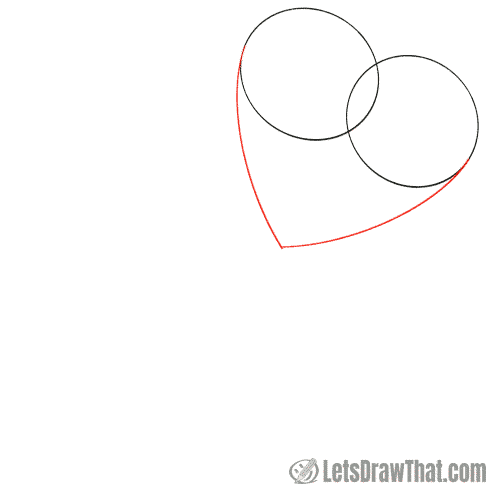 Drawing step: Finish the two sides of the heart