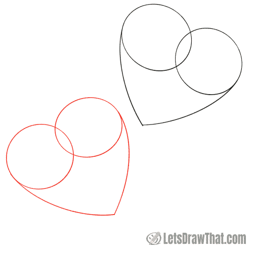 Drawing step: Draw the second candy heart