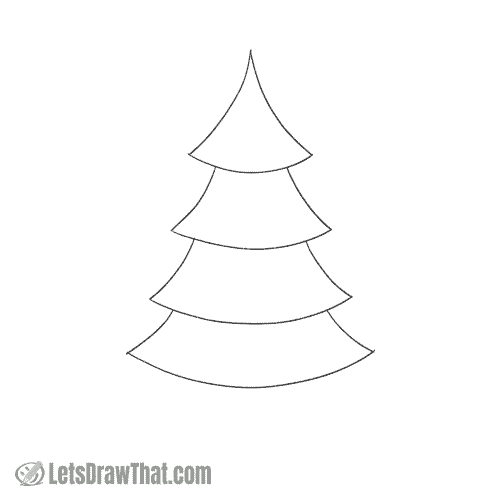 Drawing step: Draw the Christmas tree base