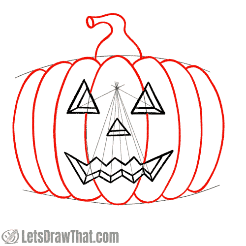 Drawing step: Outline the pumpkin