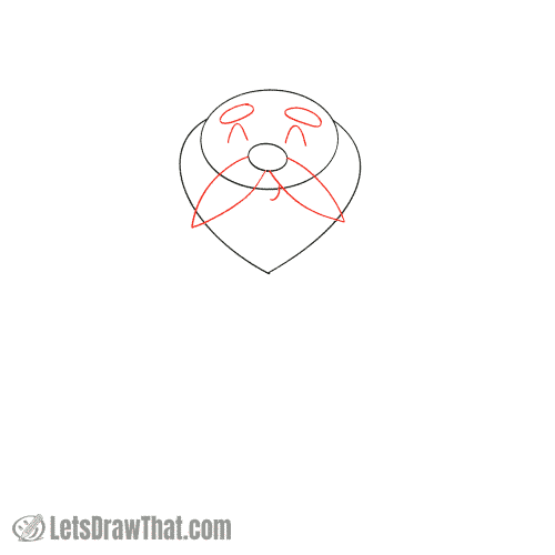 Drawing step: Draw Santa’s face