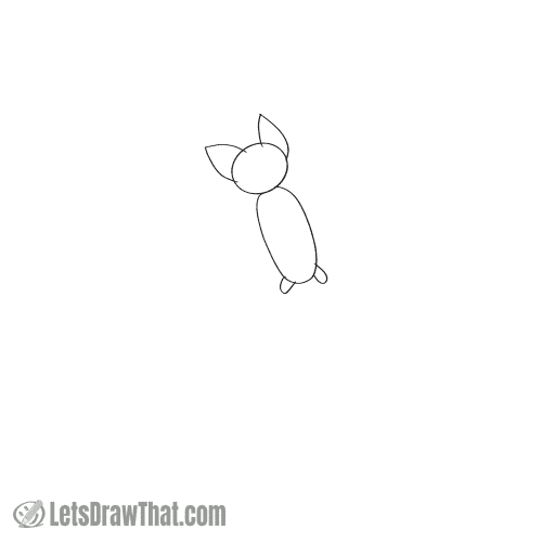 Drawing step: Draw the bat's body and head