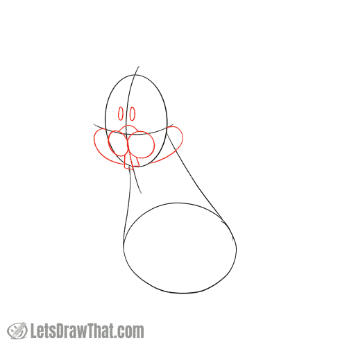 Drawing step: Sketch the bunny's face