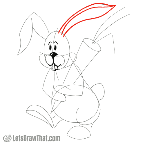 Drawing step: Draw the right ear