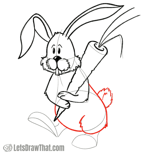 Drawing step: Draw the bunny's body