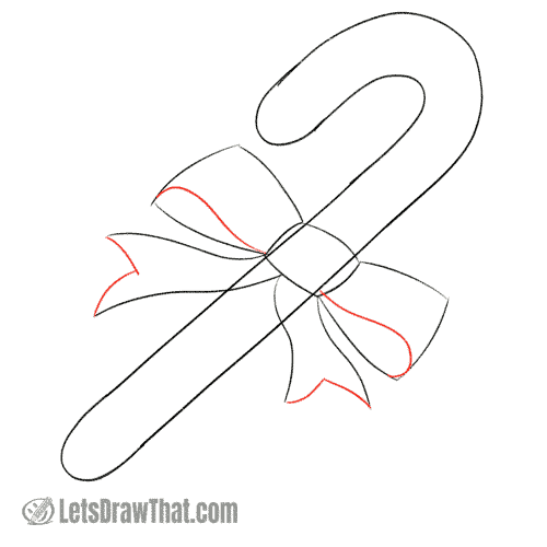Drawing step: Finish off the bow tie