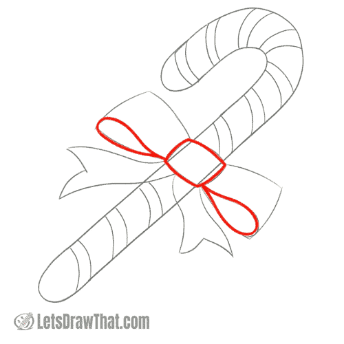Drawing step: Draw the bow tie bend