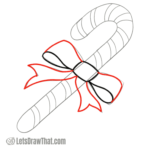 Drawing step: Draw the rest of the bow tie