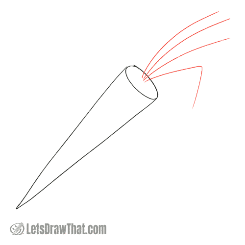 Drawing step: Sketch the carrot stems