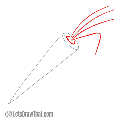Drawing step: Draw the carrot leaf stems