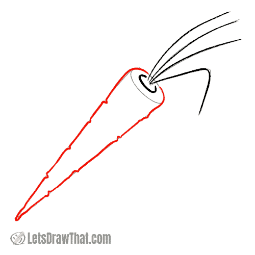 Drawing step: Draw the carrot root