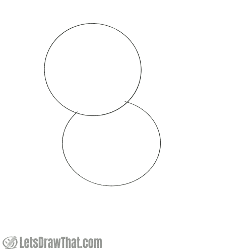 Drawing step: Sketch the chick's body and head