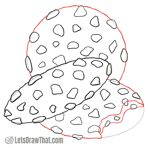 Drawing step: Draw the remaining two cookies