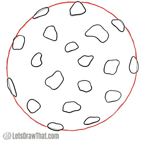 Drawing step: Draw the cookie edge