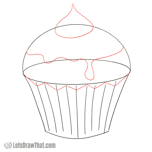 Drawing step: Add some decoration and toppings