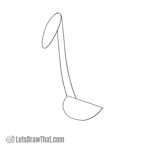 Drawing step: Draw base head, neck and body shapes