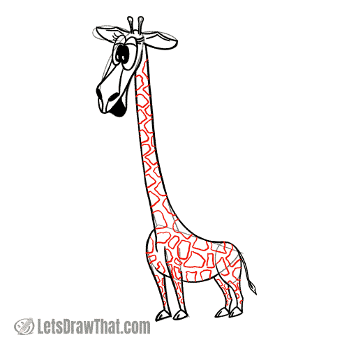 Drawing step: Draw the body coat pattern