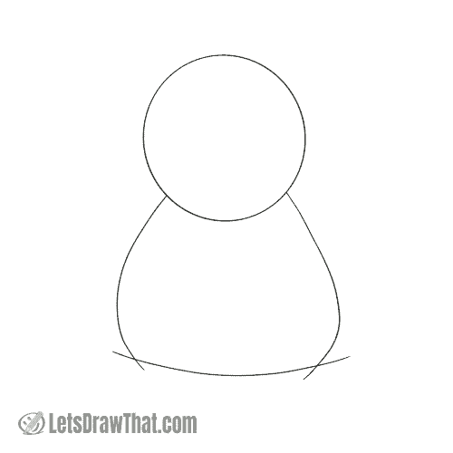 Drawing step: Sketch the hamster's head and body