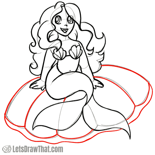 Drawing step: Outline the shell