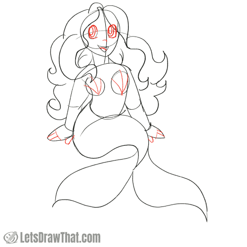 Drawing step: Start adding details