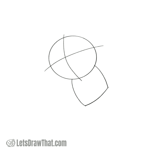 Drawing step: Draw the basic head and body shapes