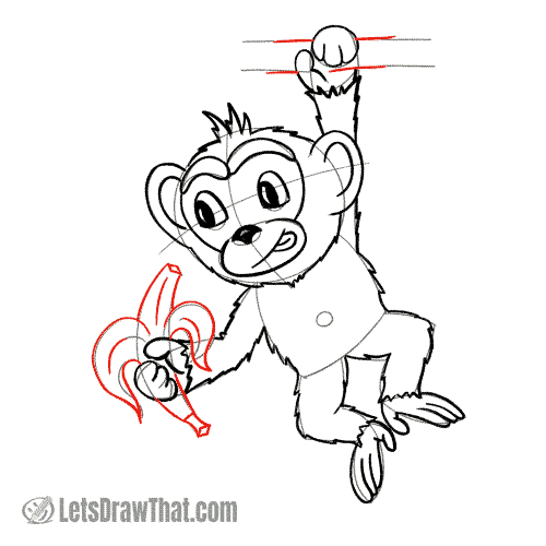 Drawing step: Draw out the banana