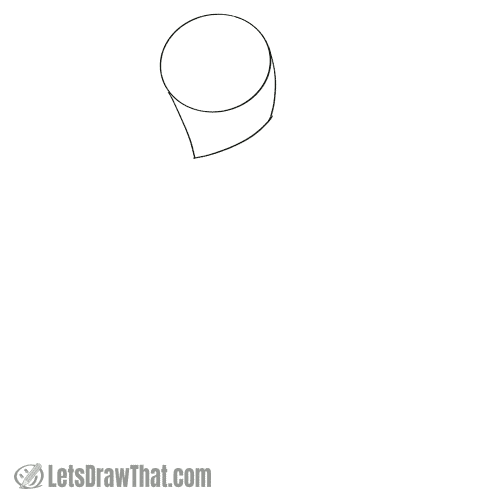Drawing step: Sketch the mummy's head shape