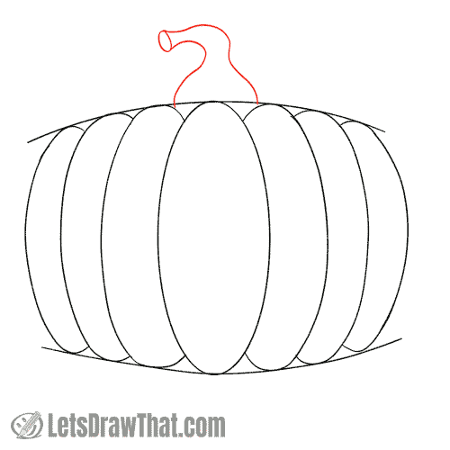 Drawing step: Draw the stem