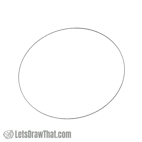 Drawing step: Draw a simple oval