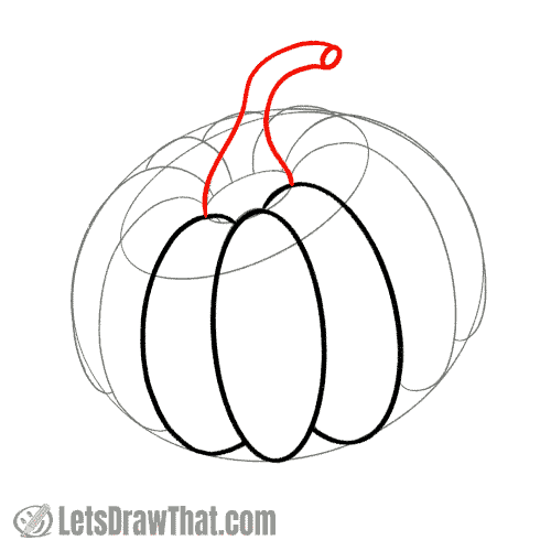 Drawing step: Outline the stem