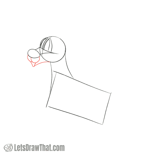 Drawing step: Draw the reindeer's mouth