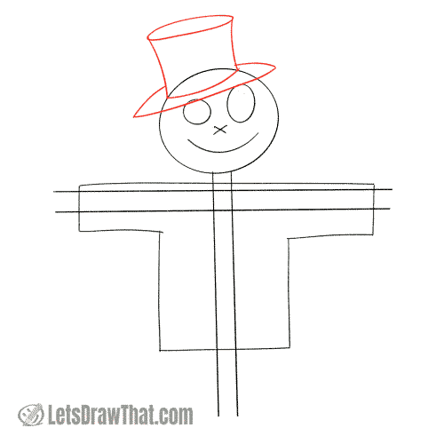 Drawing step: Draw the hat